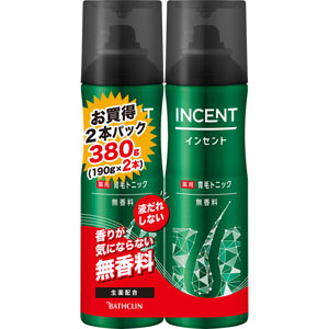インセント 薬用育毛トニック 無香料 ペアパック  190g×2本 【医薬部外品】