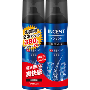 インセント 薬用育毛トニック 無香料 プレミアムクール ペアパック  190g×2本 【医薬部外品】