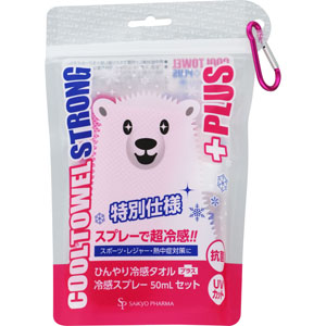 クールタオルストロングプラス  1枚+50mL ブロッサムピンク