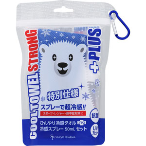 クールタオルストロングプラス  1枚+50mL クラシックブルー