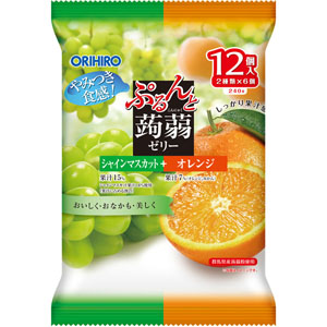 ぷるんと蒟蒻ゼリーパウチ シャインマスカット＋オレンジ  240g（20g×12個）