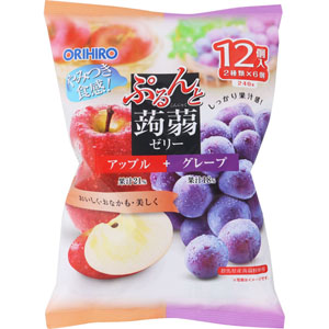 ぷるんと蒟蒻ゼリーパウチ アップル＋グレープ 240g（20g×12個