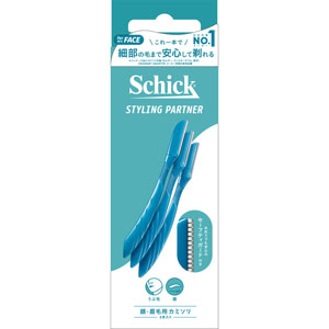 シック スタイリングパートナー 顔・眉毛用カミソリ  3本