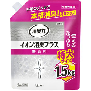 消臭力クリアビーズ イオン消臭プラス 特大 つめかえ 無香料  1.5kg