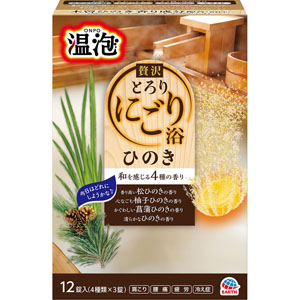 温泡 贅沢とろりにごり浴 ひのき  40g×12錠（4種類×3錠）　 【医薬部外品】