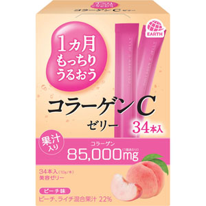 1ヵ月もっちりうるおうコラーゲンCゼリー ピーチ  10g×34本
