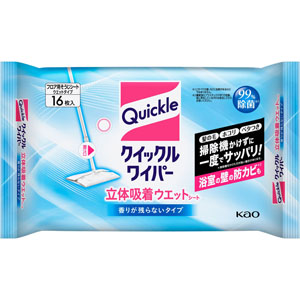 クイックルワイパー立体吸着ウエットシート 香りが残らないタイプ  16枚