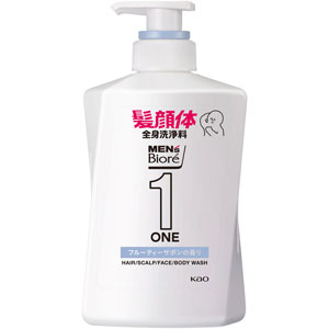メンズビオレONE オールインワン全身洗浄料 清潔感のあるフルーティーサボンの香り 本体  480mL