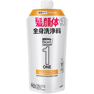 メンズビオレＯＮＥ全身洗浄料 髪・肌なめらかタイプ つめかえ用  340mL