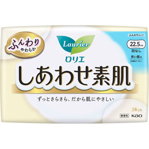 ロリエ しあわせ素肌 多い昼用２２．５ｃｍ 羽なし  24個 【医薬部外品】