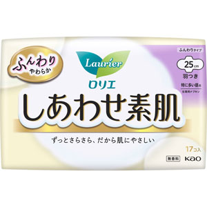 ロリエ しあわせ素肌 特に多い昼用２５ｃｍ 羽つき  17個 【医薬部外品】