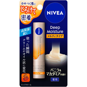 ニベア ディープモイスチャーリップ メルティタイプ バニラ&マカダミアの香り  2.2g  【医薬部外品】