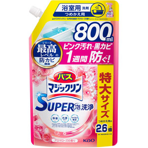 バスマジックリン ＳＵＰＥＲ泡洗浄 アロマローズの香り つめかえ用  800mL