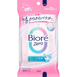 ビオレZeroさらさらパウダーシート やさしいせっけんの香り  10枚(27mL)