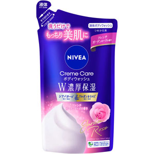 ニベア クリームケアボディウォッシュ W濃厚保湿 フレンチガーデンローズの香り つめかえ用  340mL