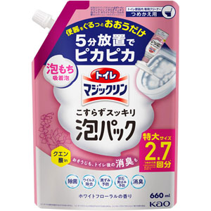 トイレマジックリン こすらずスッキリ泡パック ホワイトフローラルの香り つめかえ用 660mL