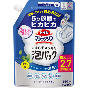 トイレマジックリン こすらずスッキリ泡パック ウォーターミントの香り つめかえ用 660mL