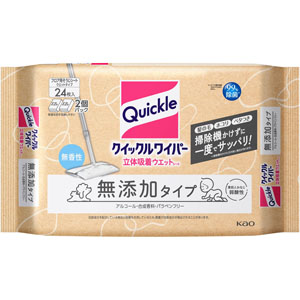 クイックルワイパー 立体吸着ウエットシート 無添加タイプ  24枚