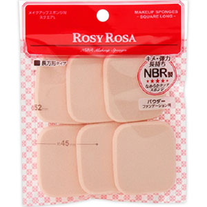 ロージーローザ メイクアップスポンジＮ スクエアＬ  6枚