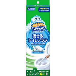 スクラビングバブル 流せるトイレブラシ フローラルソープ 本体  1セット