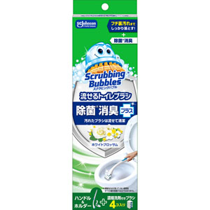 スクラビングバブル 流せるトイレブラシ除菌消臭プラス ホワイトブロッサム 本体  1セット