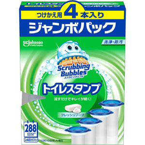 スクラビングバブル トイレスタンプクリーナー フレッシュソープ つけかえ用 ジャンボパック  38g×4本