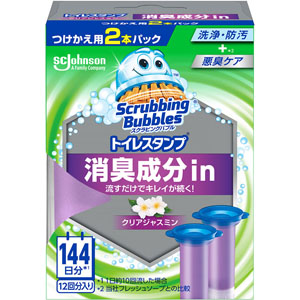 スクラビングバブル トイレスタンプ消臭成分ｉｎ クリアジャスミン つけかえ用  38g×2本