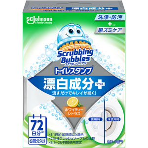 スクラビングバブルトイレスタンプ漂白成分プラス本体ホワイティーシトラス  38g