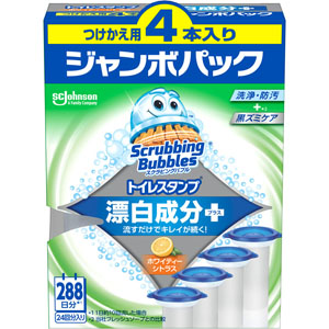 スクラビングバブル トイレスタンプ漂白成分プラス ホワイティーシトラス つけかえ用 ジャンボパック  38g×4本