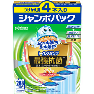 スクラビングバブルトイレスタンプ最強抗菌付替エレガンスフラワー  38g×4個