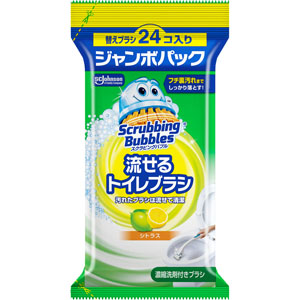 スクラビングバブル流せるトイレブラシシトラス替えジャンボパック  24個