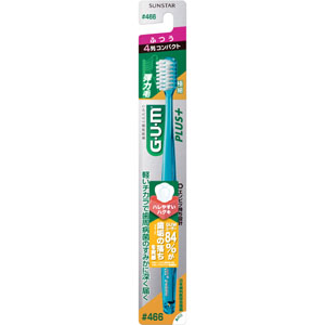 ガム・プラス デンタルブラシ＃４６６ ４列コンパクト ふつう  1本