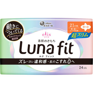 エリス 素肌のきもち ルナフィット 超スリム(多い昼~ふつうの日用)羽つき  24個  【医薬部外品】