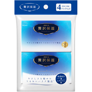 エリエール 贅沢保湿（ポケット）  28枚（14組）×4パック