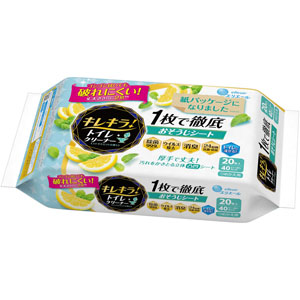 キレキラ!トイレクリーナー 1枚で徹底おそうじシート シトラスミントつめかえ用  20枚