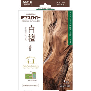 ミセスロイド クローゼット・洋服ダンス用 １年防虫 白檀の香り  3個