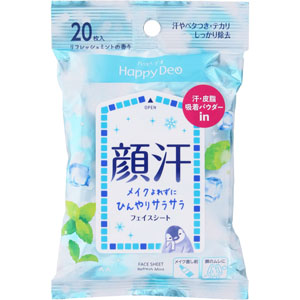 マンダム ハッピーデオ フェイスシート リフレッシュミント  20枚