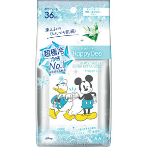 マンダム ハッピーデオ ボディシート 超極冷 フローズンリリー  36枚