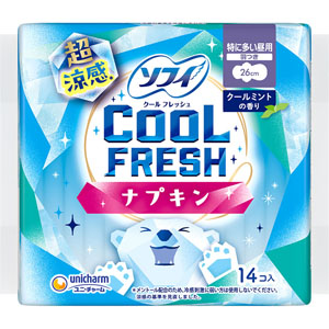 ソフィクールフレッシュ超涼感ナプキン２６０羽つき  14枚　 【医薬部外品】