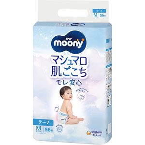 ムーニーマシュマロ肌ごこちモレ安心Ｍ  56枚