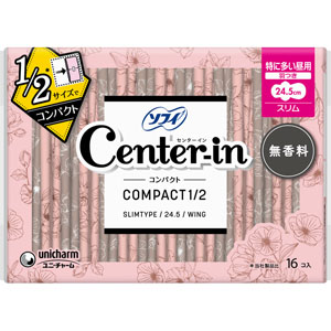 センターインコンパクト１／２無香料特に多い昼用  16枚　 【医薬部外品】