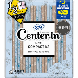 センターインコンパクト１／２無香料多い夜用  12枚　 【医薬部外品】