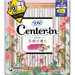 センターインコンパクト１／２フローラル多い夜用  12枚　 【医薬部外品】