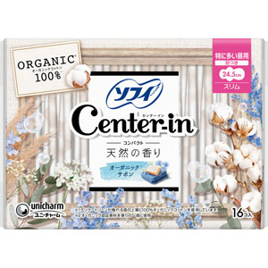 センターインコンパクト１／２オーガニックサボン特に多い昼用  16枚 【医薬部外品】