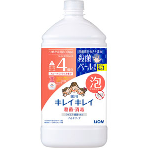 キレイキレイ 薬用泡ハンドソープ フルーツミックスの香り つめかえ用特大サイズ  800mL 【医薬部外品】