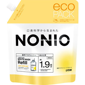 ＮＯＮＩＯ マウスウォッシュ ノンアルコール ライトハーブミント つめかえ用  950mL 【医薬部外品】