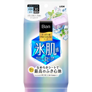 Ｂａｎ さっぱり感ＰＲＥＭＩＵＭシート クールタイプ ナチュラルソープの香り  30枚（189mL）