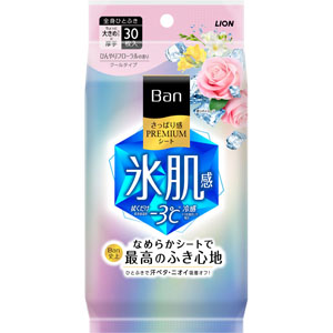 Ｂａｎ さっぱり感ＰＲＥＭＩＵＭシート クールタイプ ひんやりフローラルの香り  30枚（189mL）