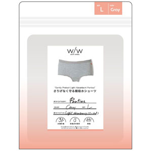 Ｗ／Ｗ　軽吸水ショーツ　グレー　Ｌ  1枚　グレー