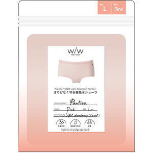 Ｗ／Ｗ　軽吸水ショーツ　ピーチピンク　Ｌ  1枚　ピーチピンク